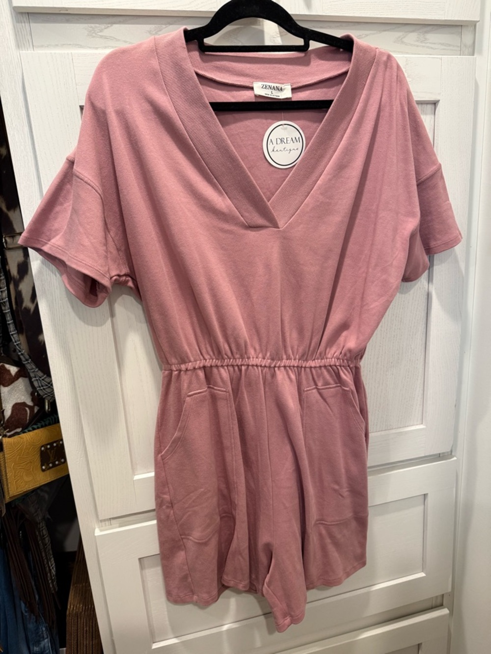 Zenana Outfitters Dusty Rose V-Neck Top